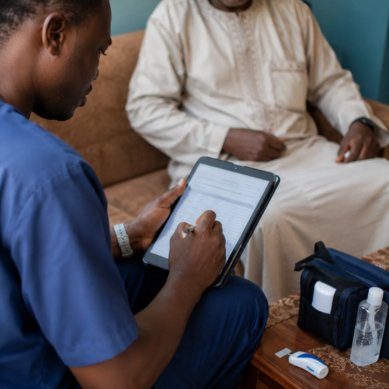 Compte rendu envoyé à la famille après une prise de sang à domicile à Bamako